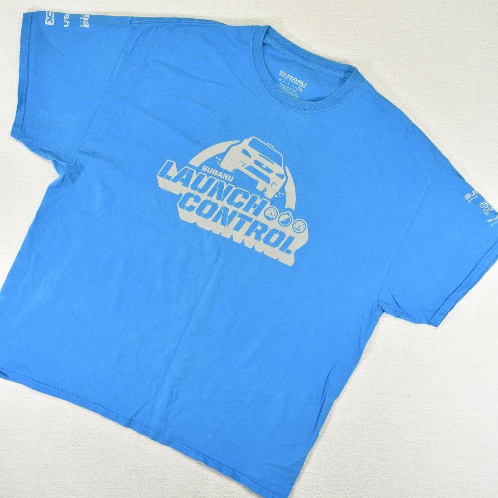 Subaru Launch Control Rally Team USA T Shirt Mens XXL Blue WRX STI Graphic Tee